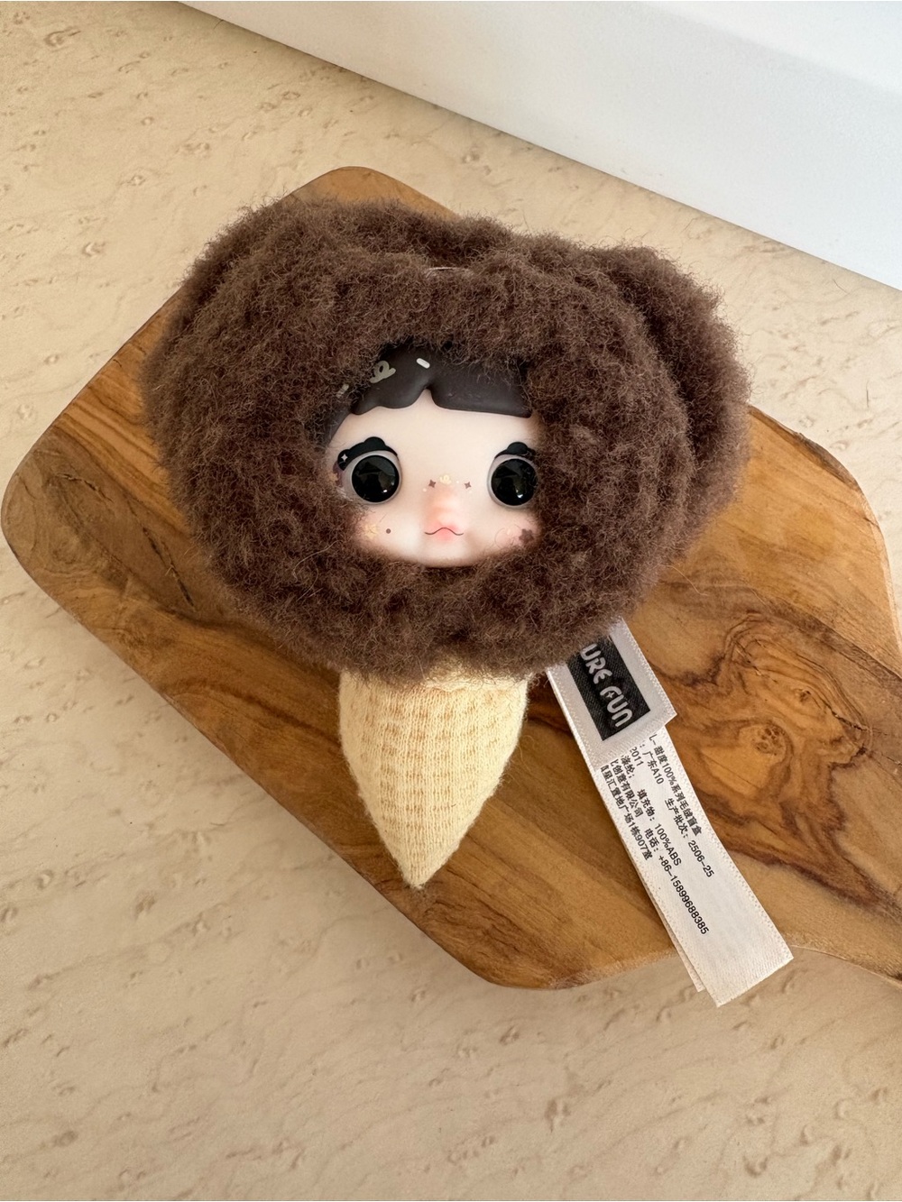 Nommi 100% Sweetness "Barista" brown bear ice cream cone plush bag charm pendant